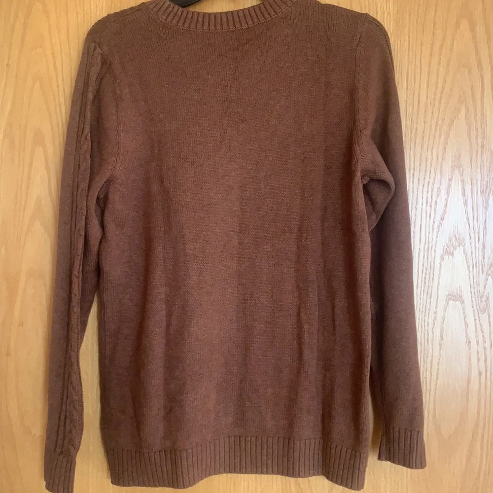 Croft and Barrow crew neck sweater. Brown. Size M. NWT - Picture 2 of 4